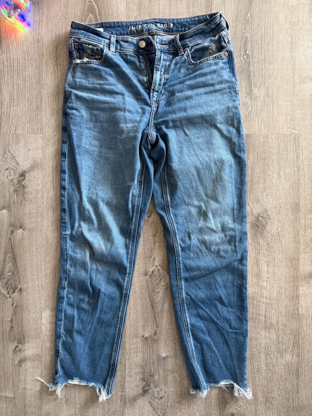 American Eagle Denim Mid-Blue Straight-Leg Jeans